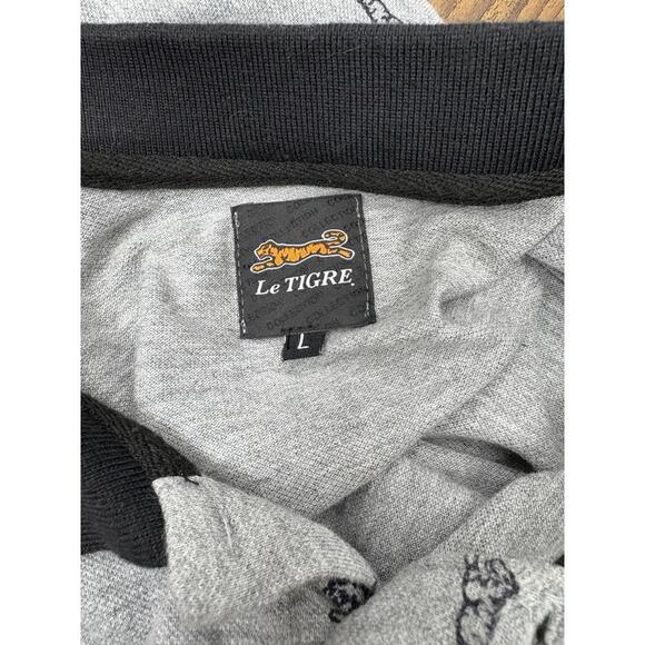 Le Tigre Men's Polo L Gray With Tiger Print All Over - Picture 5 of 8